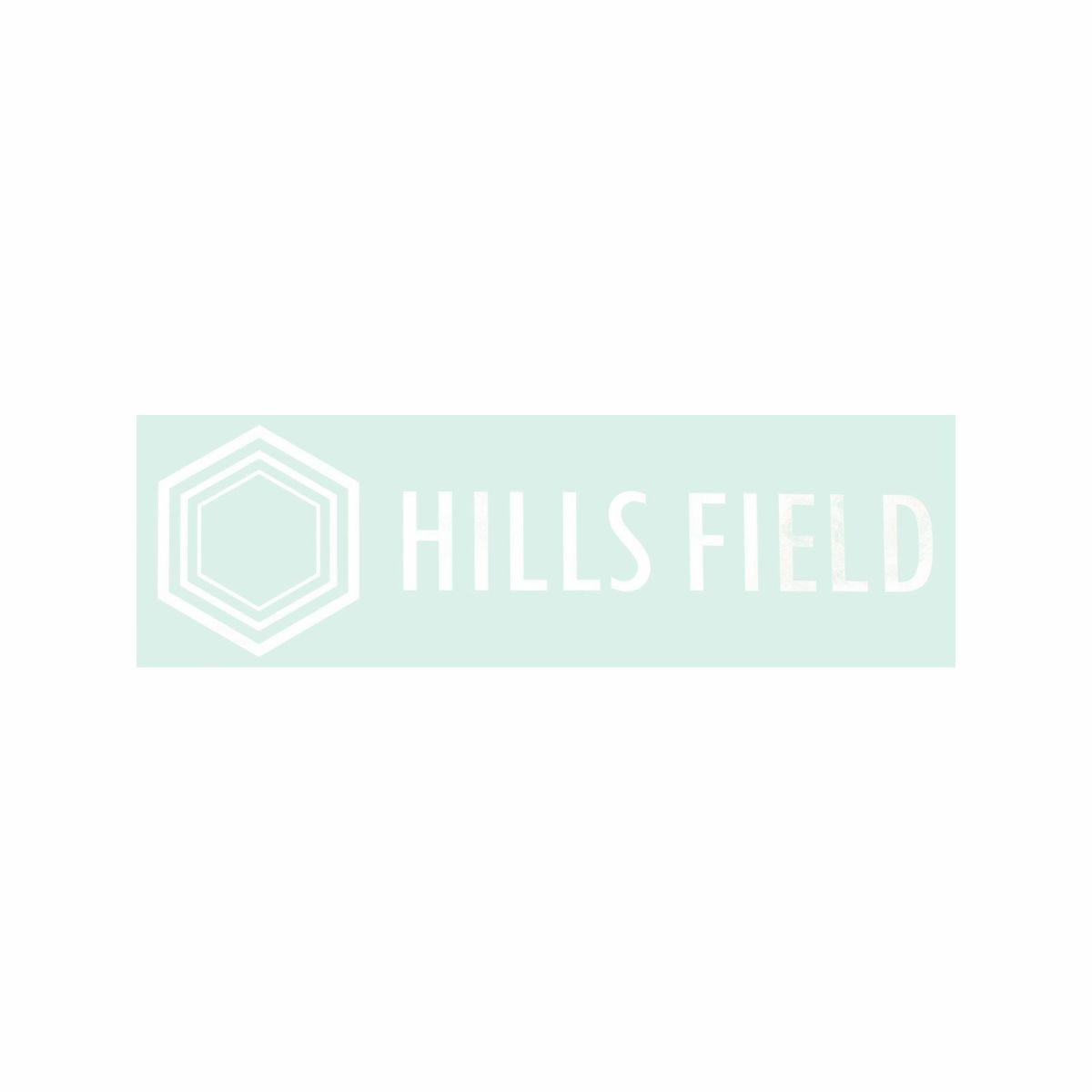 HILLS FIELD ロゴ カッティングステッカー ホワイト 大 【360 x 110mm】