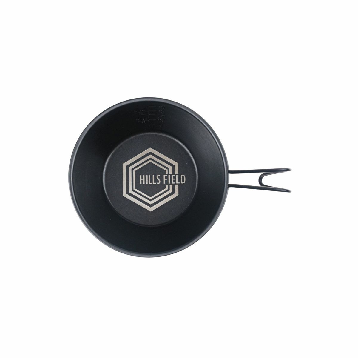 黒酸化シェラカップ -デザインロゴ-　シルバー刻印 330ml ステンレス 目盛り付